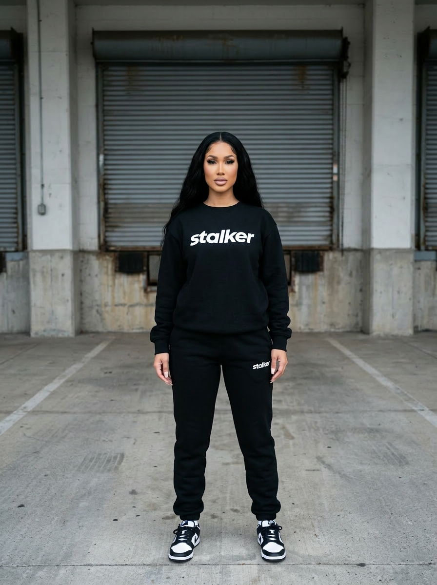 Mia Lanee wearing the Stalker Sweatsuit
